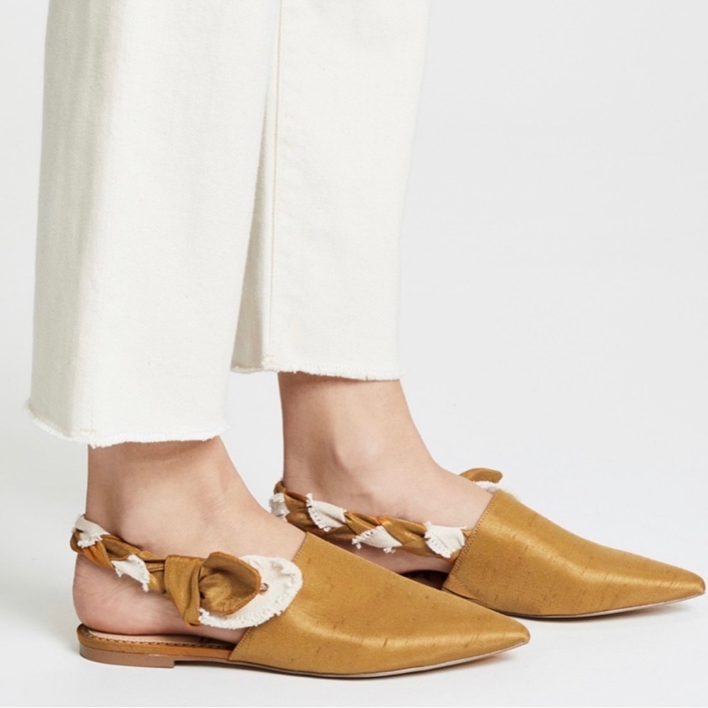 Sam Edelman Rivers Pointed Toe Flats Yellow Gold Size 8